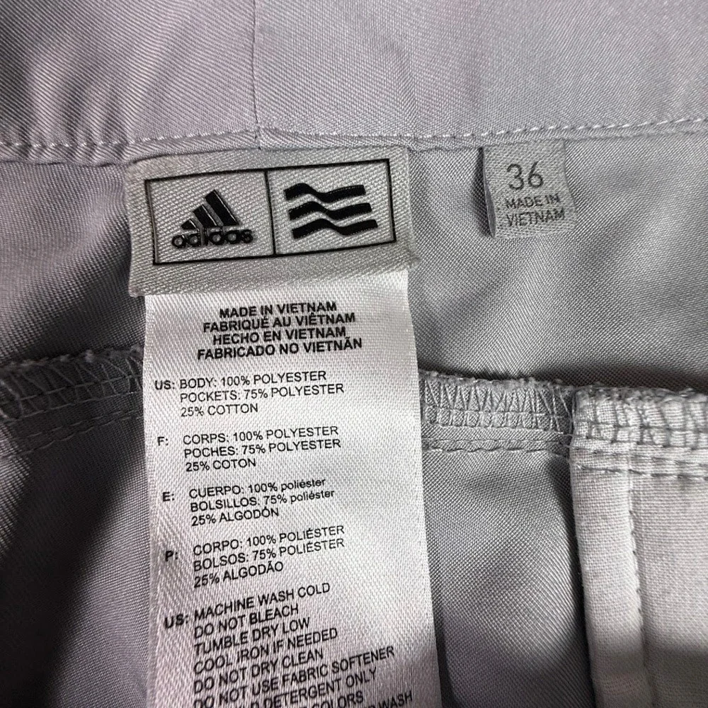 Adidas Golf Shorts Mens 36 Gray Flat Front Performance Athletic Sports Active